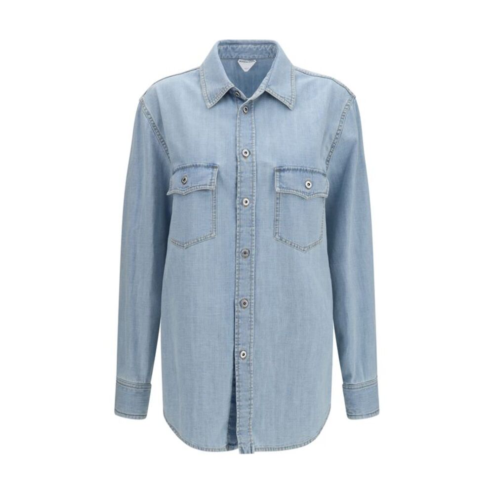 Bottega Veneta Women Sky Bleached Oversize Denim Shirt